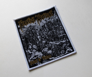BESTIAL WARLUST - Blood & Valour [white outline] -- Woven Patch