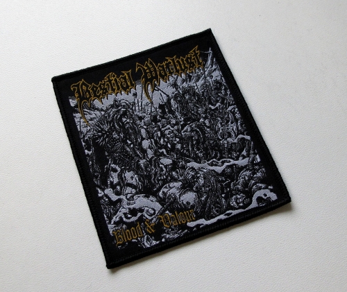 BESTIAL WARLUST - Blood &amp; Valour [black outline] -- Woven Patch.JPG