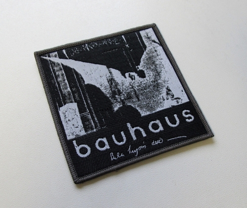 BAUHAUS - Bela Lugosi's Dead [grey outline] -- Woven Patch.JPG