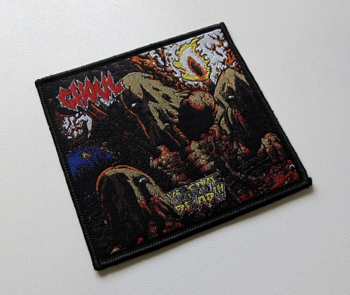 GHOUL - We Came For The Dead [black outline] -- Woven Patch.JPG