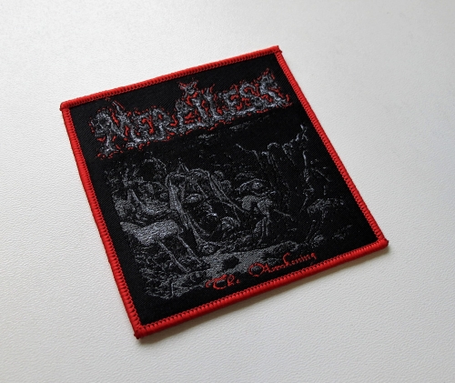 MERCILESS - The Awekening [red outline] -- Woven Patch.JPG