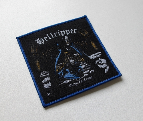HELLRIPPER - Vampire's Grave [blue outline] -- Woven Patch.JPG