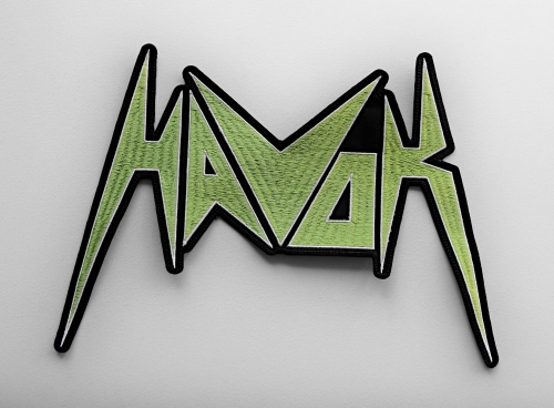 HAVOK - Logo [green] -- Embroidered Backpatch.JPG