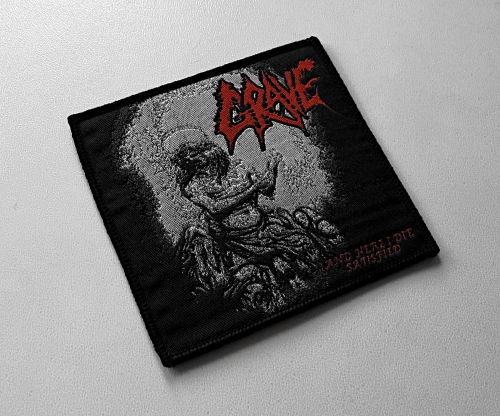 GRAVE - And Here I Die Satisfied [black] -- Woven Patch.JPG