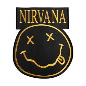 NIRVANA - SMILEY #1 [iron on] -- Embroidered Backpatch 