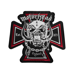 MOTORHEAD - CROSS RED [iron on] -- Embroidered Backpatch