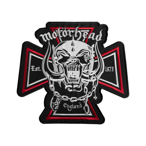 MOTORHEAD - CROSS RED [iron on] -- Embroidered Backpatch (1).jpg