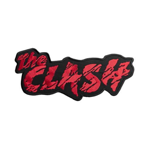 THE CLASH - RED LOGO [iron on] -- Embroidered Backpatch (1).jpg