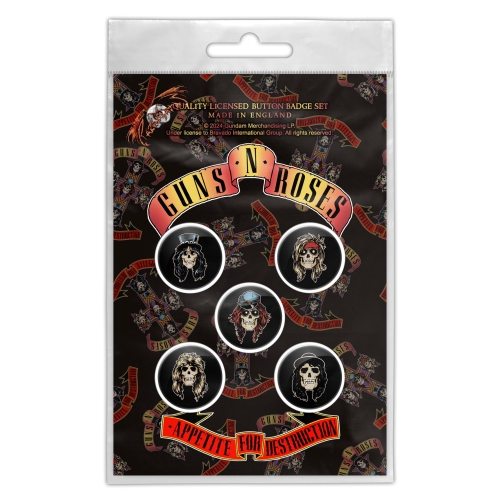 zestaw 5 szt. przypinek GUNS N ROSES - APPETITE FOR DESTRUCTION.jpg