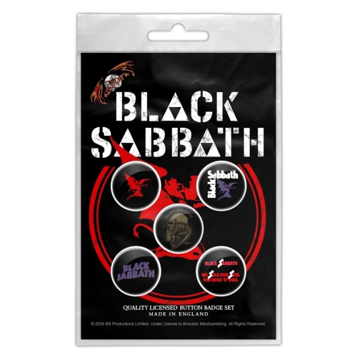 zestaw 5 szt. przypinek BLACK SABBATH - RED DEVIL.webp