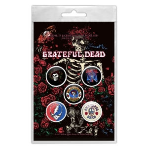 GRATEFUL DEAD - SKELETON & ROSE -- Badges [5 Pack]  