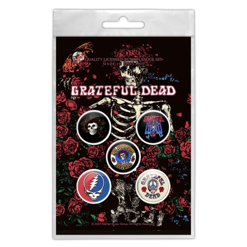 zestaw 5 szt. przypinek GRATEFUL DEAD - SKELETON &amp; ROSE.jpg