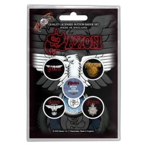 SAXON - WHEELS OF STEEL -- Badges [5 Pack] 