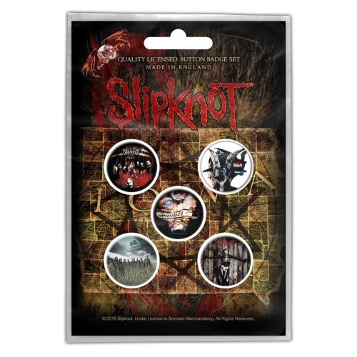 zestaw 5 szt. przypinek SLIPKNOT - ALBUMS.jpg