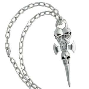 SWORD & SKULLS -- Metal Pendant  