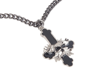 SKULL & CROSS -- Metal Pendant 