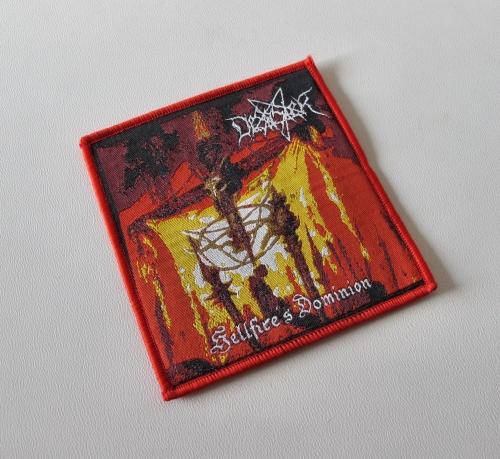 DESASTER - Hellfire's Dominion [red] -- woven patch.JPG