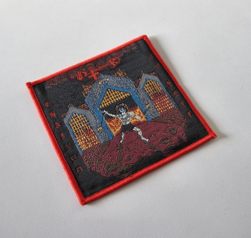 DEATHHAMMER - Chained to Hell [red] -- woven patch.JPG