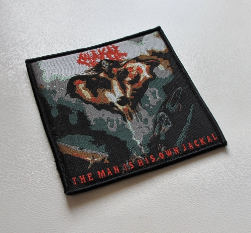 CHAKAL - The Man Is His Own Jackal [black] -- woven patch.JPG