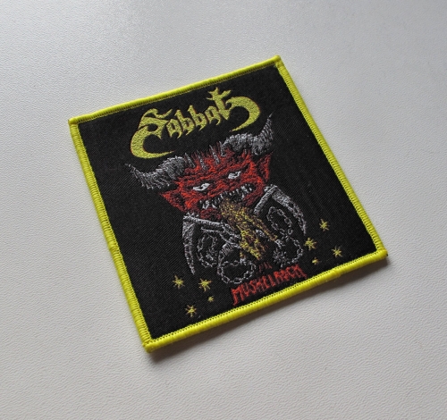 SABBAT - Muskelrock [yellow] -- woven patch.JPG
