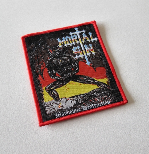 MORTAL SIN - Mayhemic Destruction [red] -- woven patch.JPG