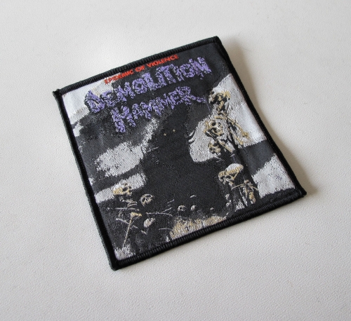 DEMOLITION HAMMER - Epidemic of Violence [black] -- woven patch.JPG