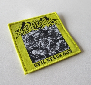 TOXIC HOLOCAUST - Evil Never Dies [yellow] -- Woven Patch