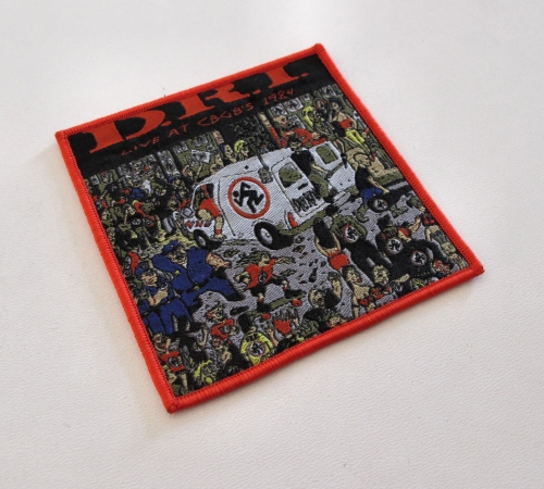 D.R.I. - Live at CBGB's 1984 [red] -- woven patch.JPG