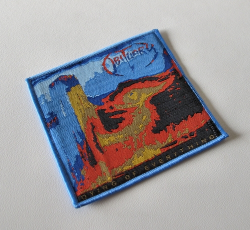 OBITUARY - Dying of Everything [blue] -- woven patch.JPG