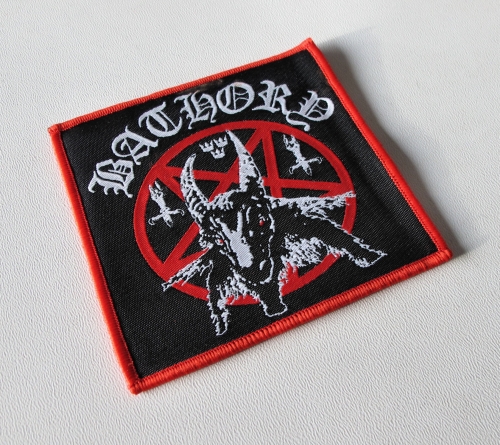 BATHORY - Goat [red] -- woven patch.JPG