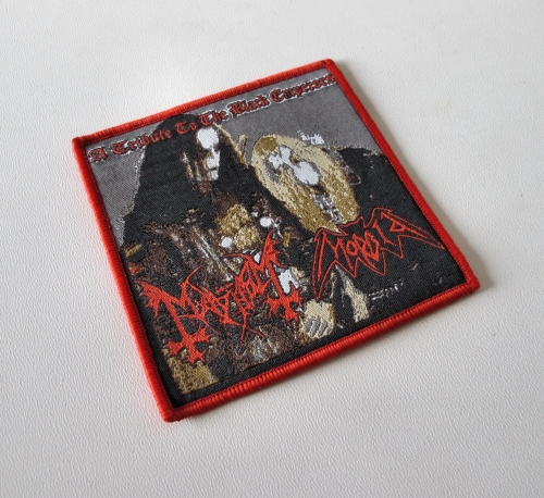 MAYHEM &amp; MORBID - A Tribute to the Black Emperors [red] -- woven patch.JPG