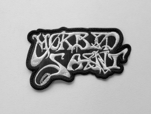 MORBID SAINT - Logo Shaped [white] -- Embroidered Patch
