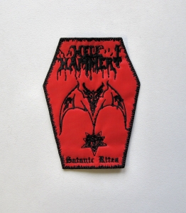 HELLHAMMER - Satanic Rites [Coffin Red] --- Embroidered Patch