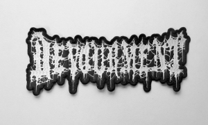  DEVOURMENT - Logo [white] -- Embroidered Backpatch