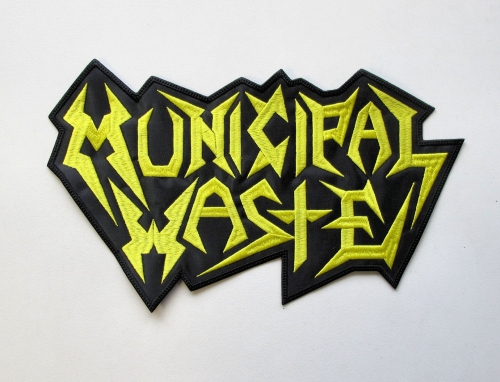 MUNICIPAL WASTE - Logo [yellow] -- Embroidered Backpatch.JPG