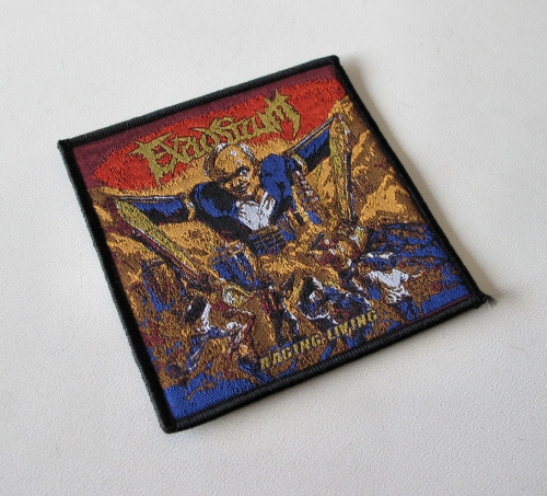 EXPLOSICUM - Raging Living [black] -- woven patch.JPG