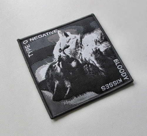 TYPE O NEGATIVE - Bloody Kitties [gray] -- Woven Patch.JPG