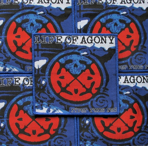 LIFE OF AGONY - River Runs Red [blue] -- woven patch.JPG