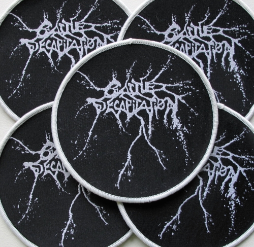 CATTLE DECAPITATION - Logo [white] -- woven patch.JPG