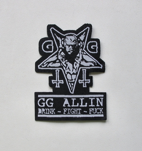 GG ALLIN - Drink Fight Fuck [laser cut] -- woven patch.JPG