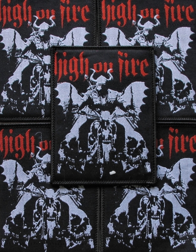 HIGH ON FIRE - Biker [black] -- woven patch.JPG