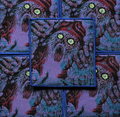 HIGH ON FIRE - Electric Messiah [blue] -- woven patch.JPG