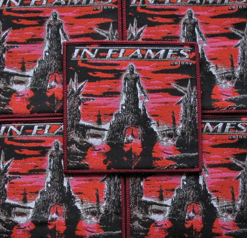 IN FLAMES - Colony [maroon] -- woven patch.JPG