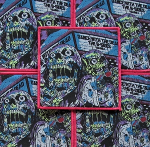 DANCE WITH THE DEAD [pink] -- woven patch