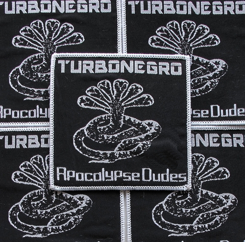 TURBONEGRO - Apocalypse Dudes [white] -- woven patch.JPG