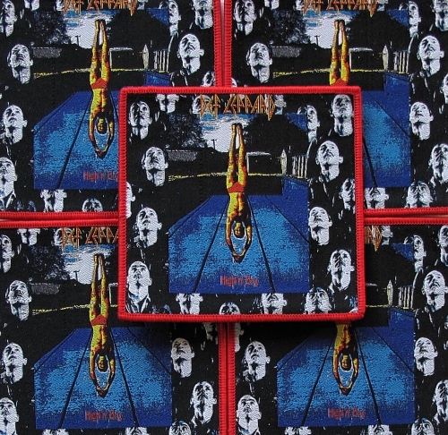 DEF LEPPARD - High ’n’ Dry [red] -- woven patch.JPG