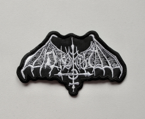 ONDSKAPT - Logo Shaped [white]  --- Embroidered Patch.JPG