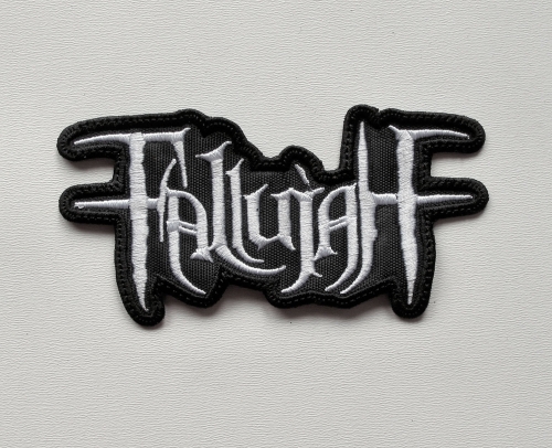 FALLUJAH - Logo Shaped [white]  --- Embroidered Patch.JPG