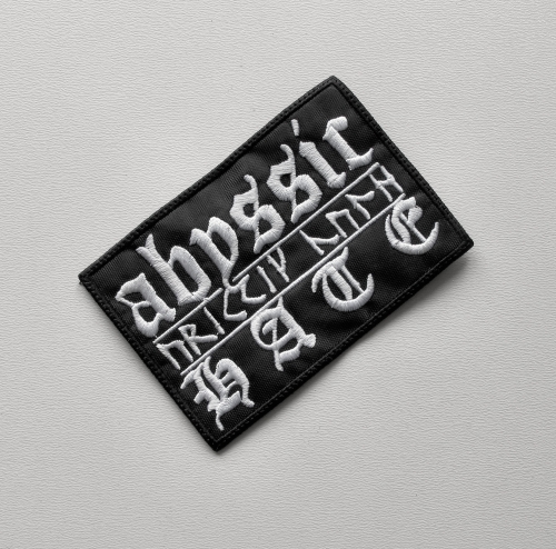 ABYSSIC HATE - Logo [white]  --- Embroidered Patch.JPG