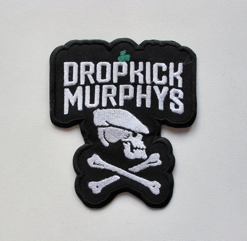 DROPKICK MURPHYS - Skull &amp; Bones -- Embroidered Patch.JPG